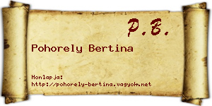 Pohorely Bertina névjegykártya